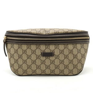 Gucci hip pouch beige leather Green bag GG Khaki Supreme body Black waist